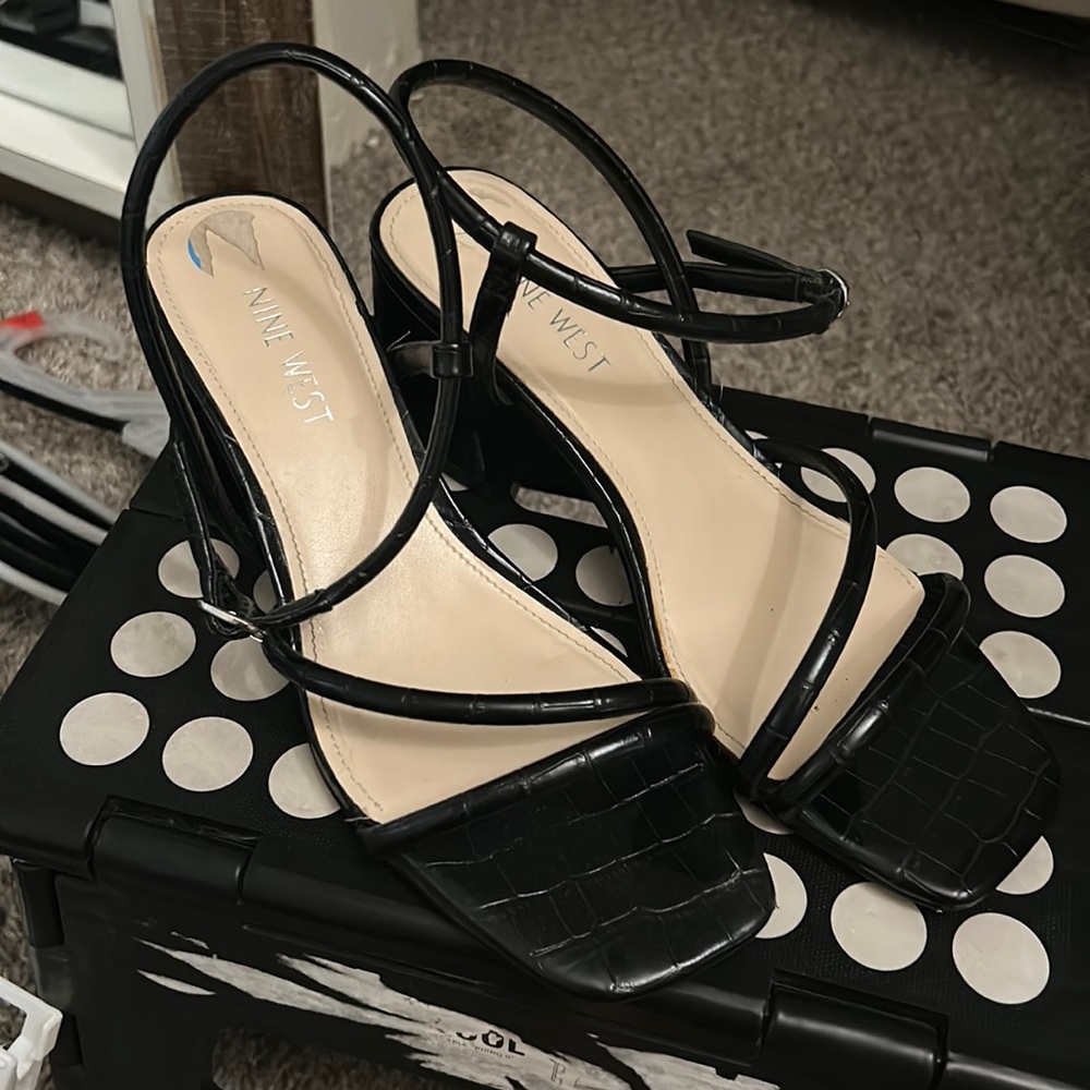 Nine West strappy black heel